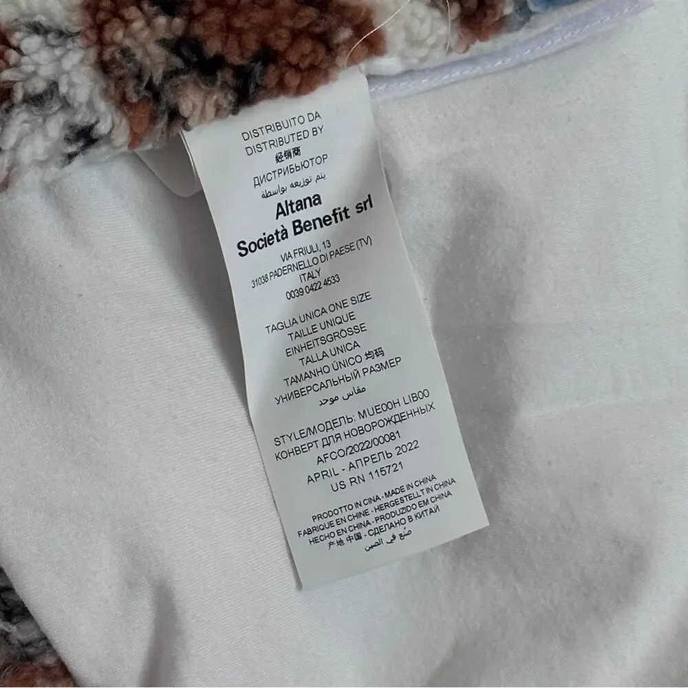 Moschino Cozy Teddy Bear Patterned Sherpa Baby Onesie